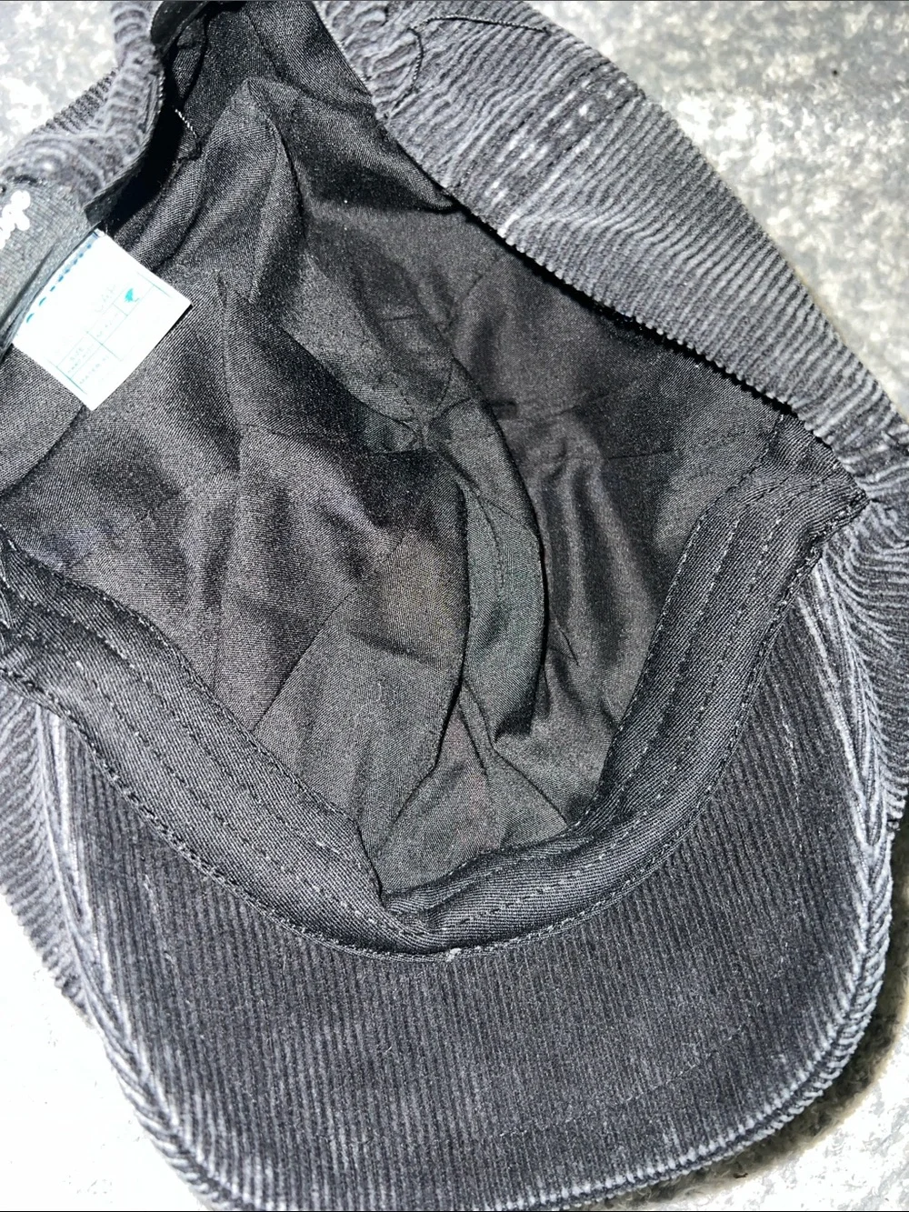 Vintage Corduroy Newsboy Cap Black